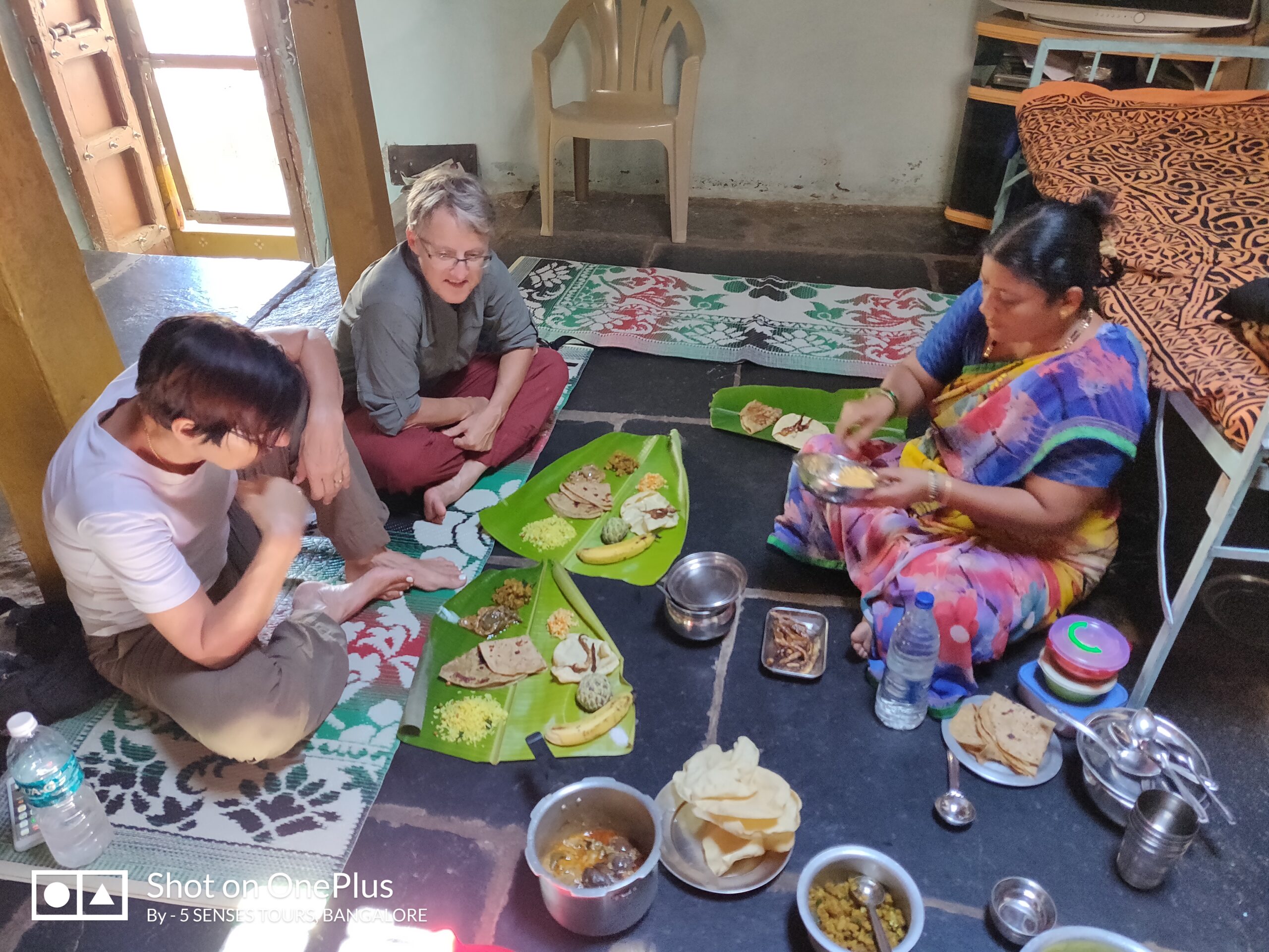 Home cooked food during village tour near Hampi