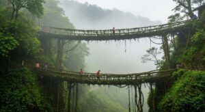 Living root bridges of Meghalaya