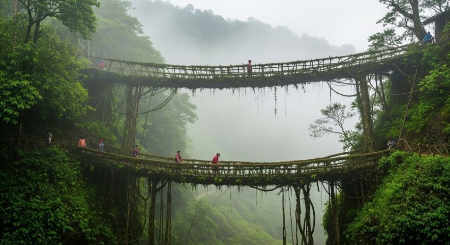 Living root bridges of Meghalaya