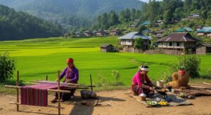 Khasi village near living root bridges