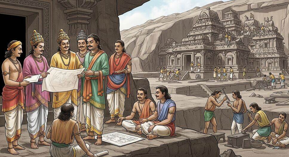 Rashtrakuta King Krishna built the Kailasa temple at Ellora