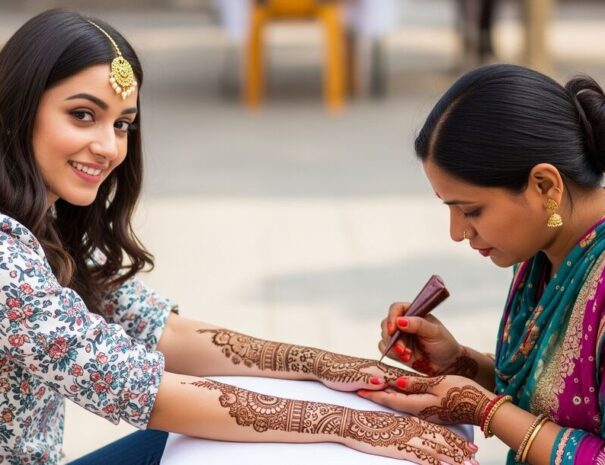 Mehendi, during Indian art tour in Chennai
