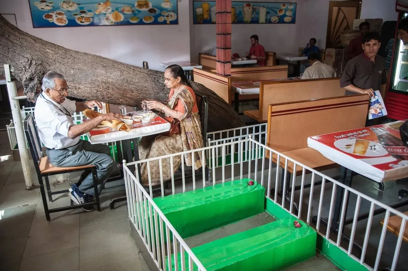 Lucky restaurant with graves