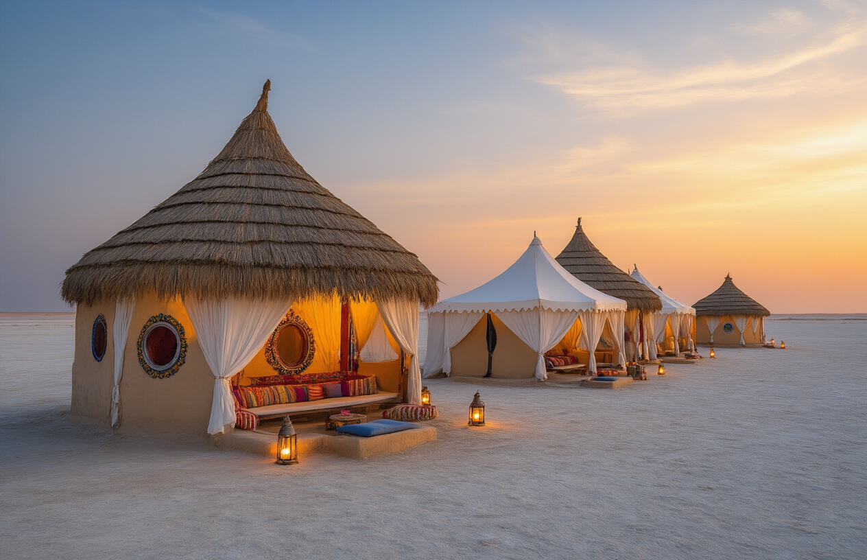 Stay in Traditional Bhungas and Luxury Tents