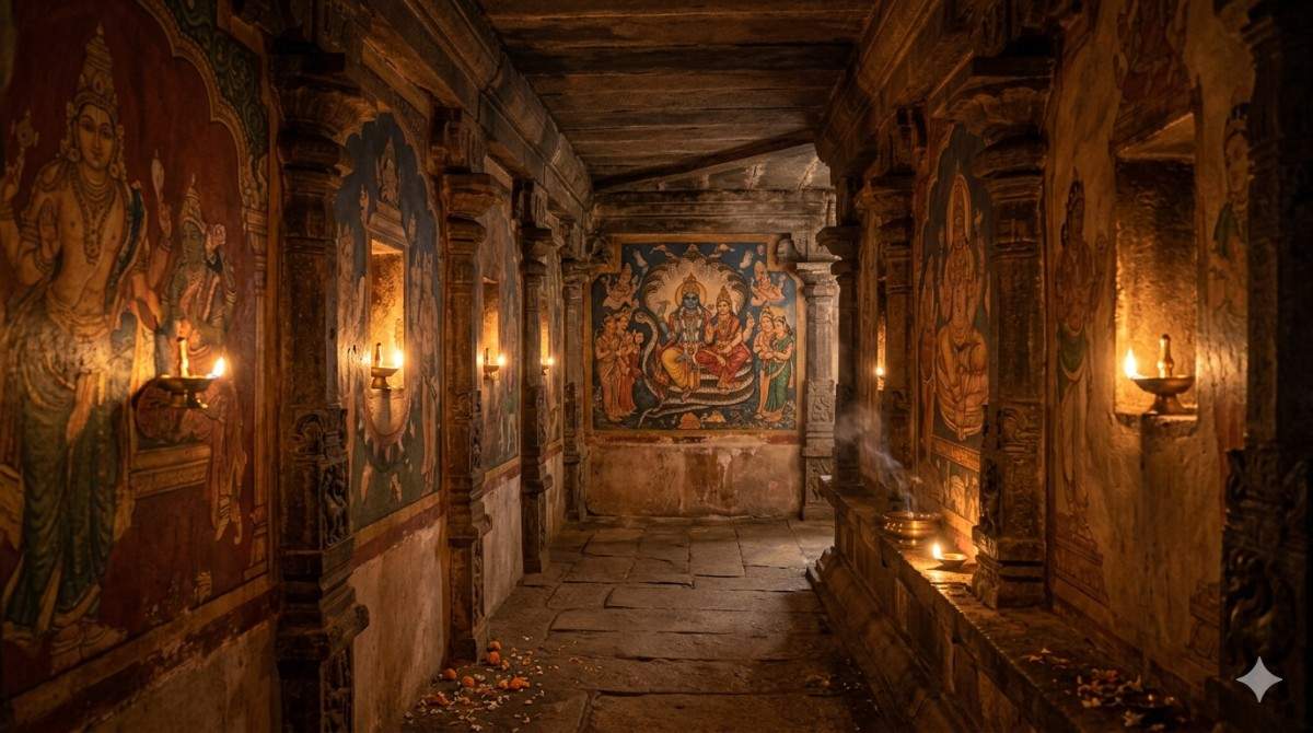 Chola temple frescoes ancient paintings