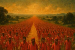 Shravani Mela Deoghar eight million devotees Kanwariyas saffron Ganga water pilgrimage