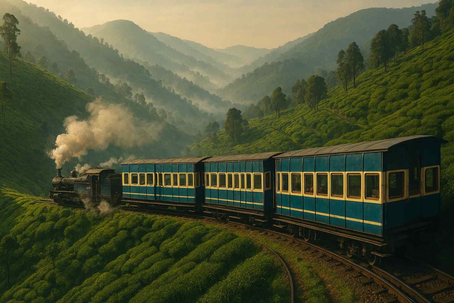 Nilgiri Mountain Railway tour UNESCO toy train Coonoor tea gardens Blue Mountains