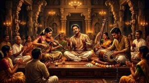 Carnatic classical music ensemble vocalist violin mridangam kalpanaswaram