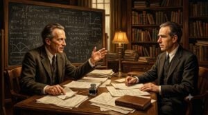 Einstein Bohr quantum mechanics debate hidden variables spooky action at a distance physics history